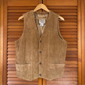 Cripple Creek Vest Men's Size Small Suede Leather Snap Button Up Western Wear
